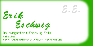 erik eschwig business card